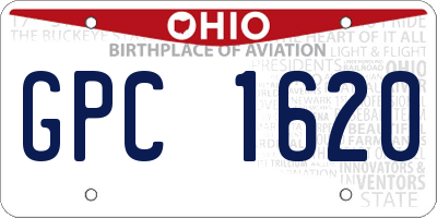 OH license plate GPC1620