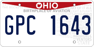 OH license plate GPC1643