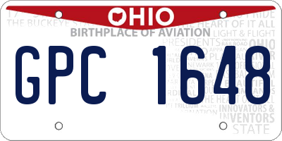 OH license plate GPC1648