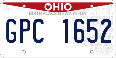 OH license plate GPC1652