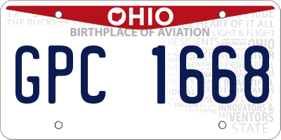 OH license plate GPC1668