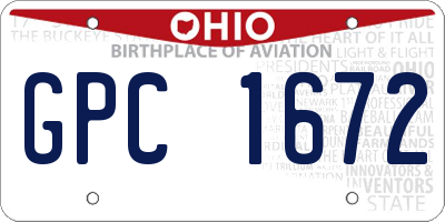 OH license plate GPC1672