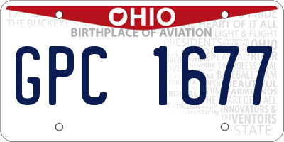 OH license plate GPC1677