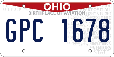 OH license plate GPC1678