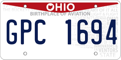 OH license plate GPC1694