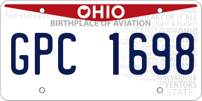 OH license plate GPC1698