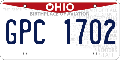OH license plate GPC1702