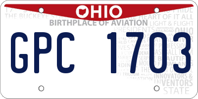 OH license plate GPC1703