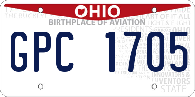 OH license plate GPC1705