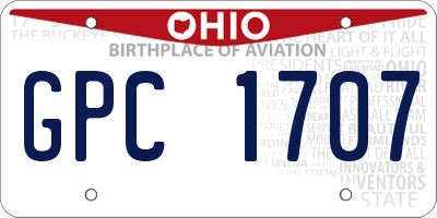 OH license plate GPC1707