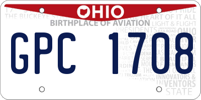 OH license plate GPC1708