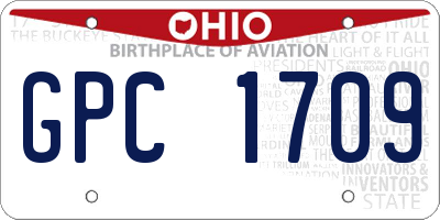 OH license plate GPC1709