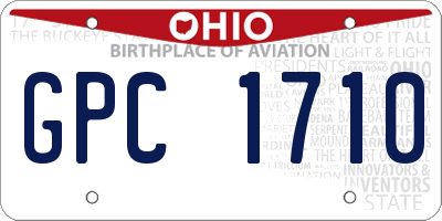 OH license plate GPC1710