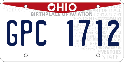 OH license plate GPC1712