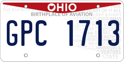 OH license plate GPC1713