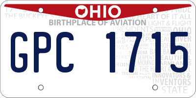 OH license plate GPC1715