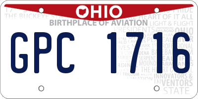 OH license plate GPC1716