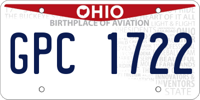 OH license plate GPC1722