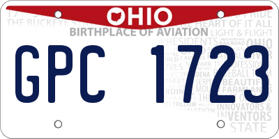 OH license plate GPC1723
