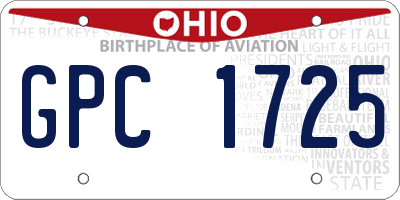 OH license plate GPC1725