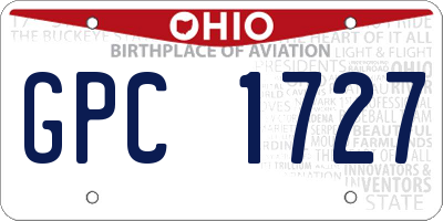 OH license plate GPC1727
