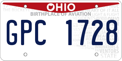 OH license plate GPC1728