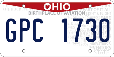OH license plate GPC1730