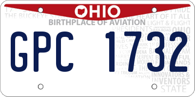 OH license plate GPC1732