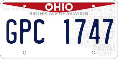 OH license plate GPC1747