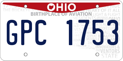 OH license plate GPC1753