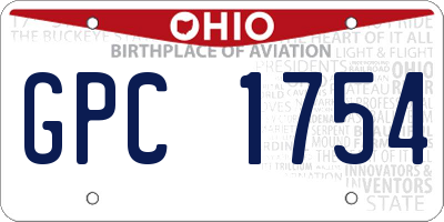 OH license plate GPC1754