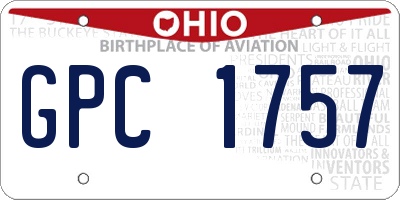 OH license plate GPC1757