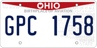 OH license plate GPC1758