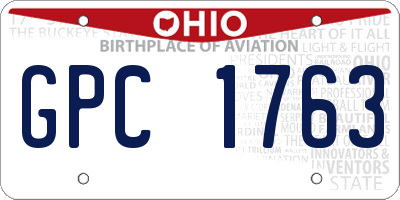 OH license plate GPC1763