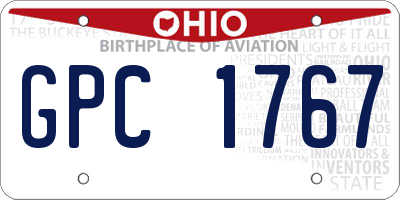 OH license plate GPC1767