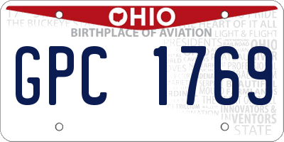 OH license plate GPC1769
