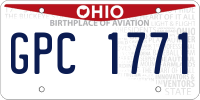 OH license plate GPC1771
