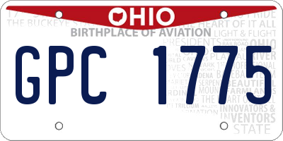 OH license plate GPC1775