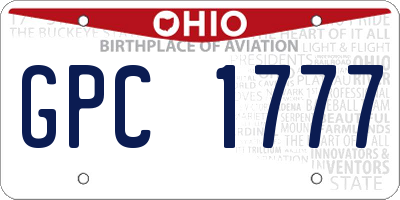 OH license plate GPC1777