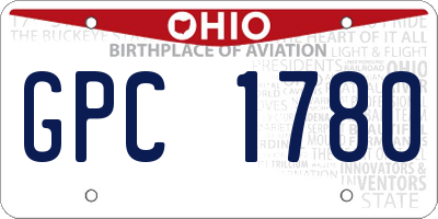 OH license plate GPC1780