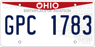 OH license plate GPC1783