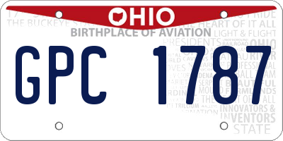 OH license plate GPC1787