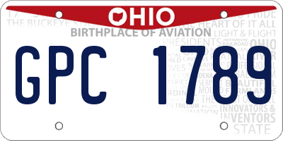 OH license plate GPC1789