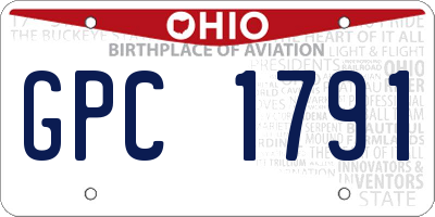 OH license plate GPC1791