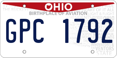 OH license plate GPC1792