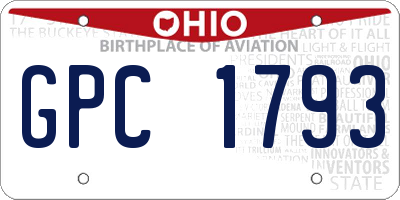 OH license plate GPC1793