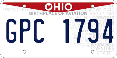 OH license plate GPC1794