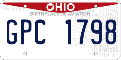 OH license plate GPC1798