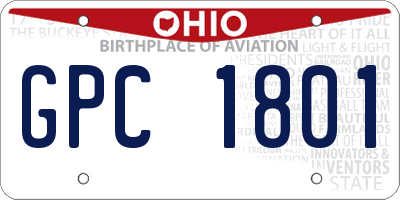 OH license plate GPC1801