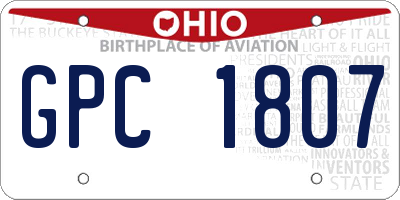 OH license plate GPC1807